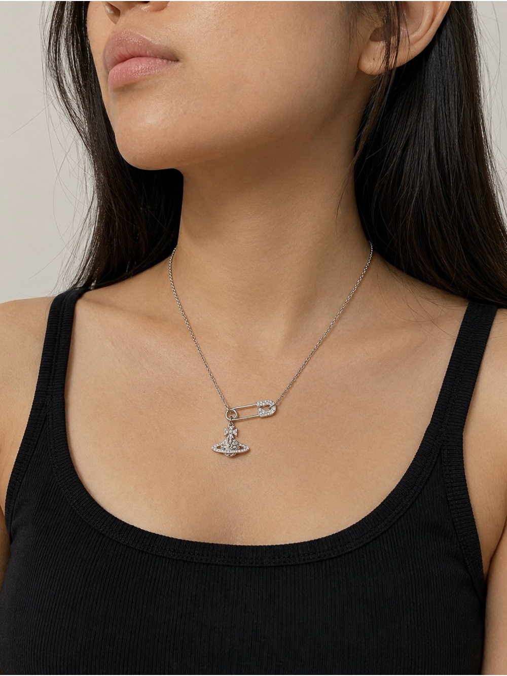 Vivienne Westwood Lucrece Crystal Orb Pendant Necklace – Silver - Picture 7 of 11